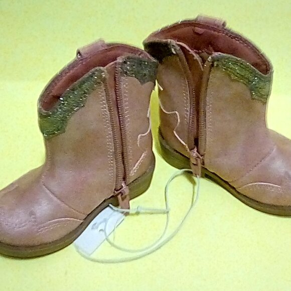 Cat & Jack pink sparkly cowboy boots size 4 - Picture 4 of 7